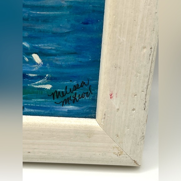 VTG Melissa McLeod TRUST Print in White Wood Distressed Frame 10x10 in - Picture 5 of 14